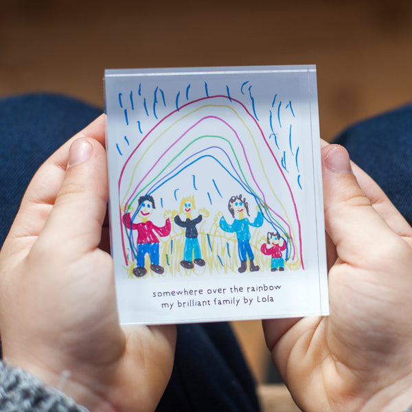 personalised child's drawing acrylic block