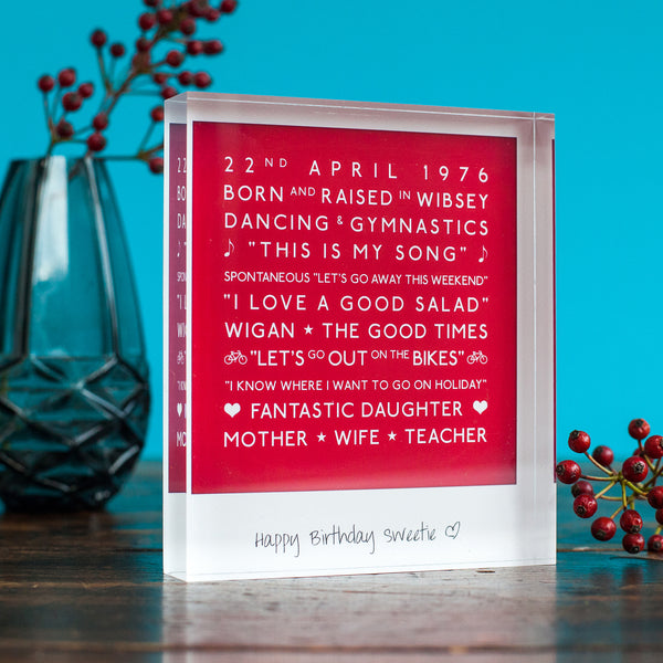 personalised mark the occasion acrylic block