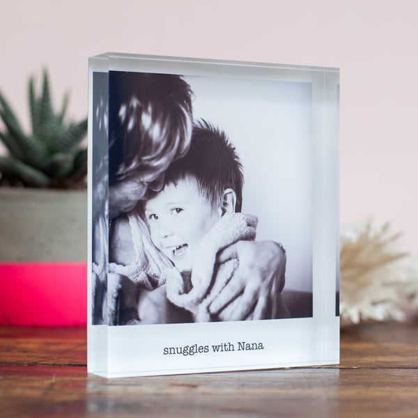 personalised photo acrylic block for grandparents