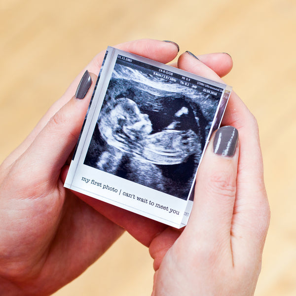 personalised baby scan acrylic block