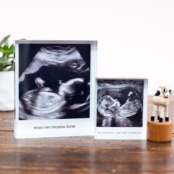 personalised baby scan acrylic block